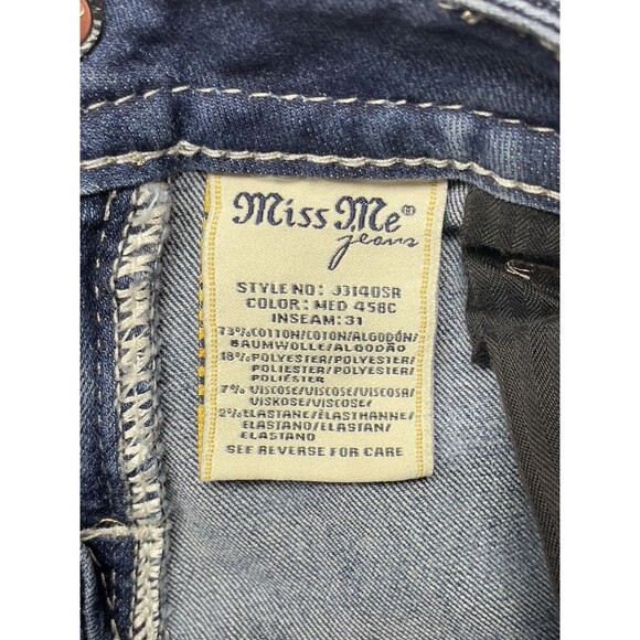 Miss Me Signature Skinny Women's Size 26 Patched Distressed Rhineston Jeans - Picture 5 of 14